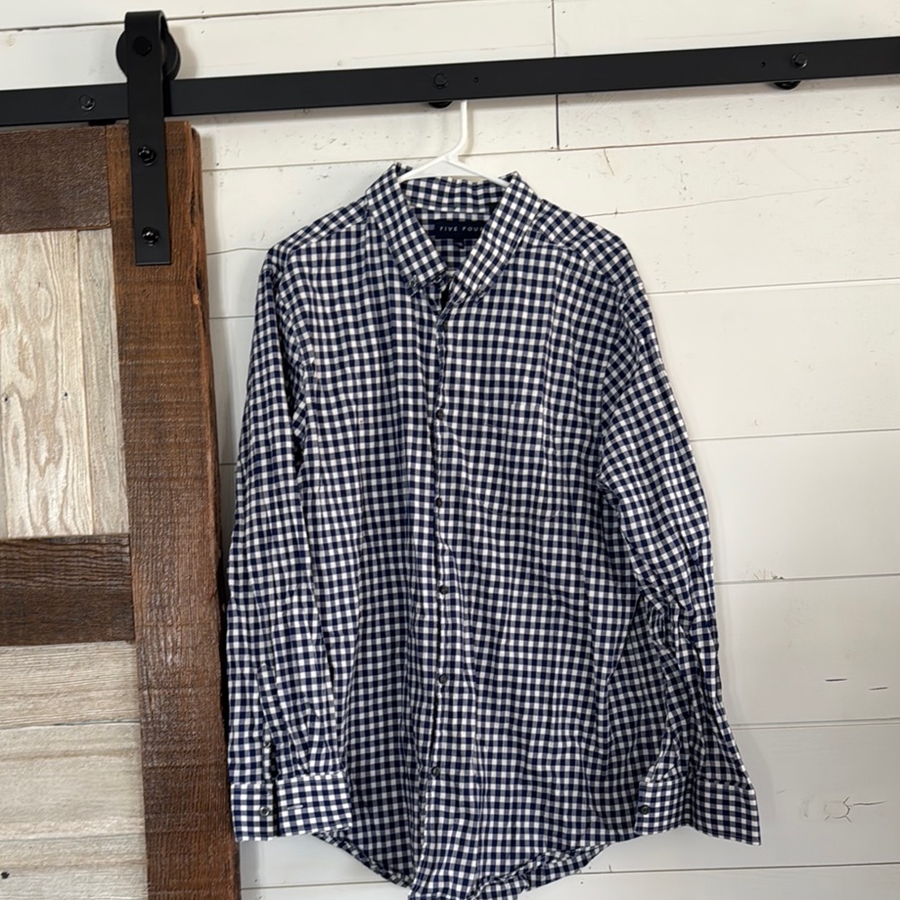 Men's Black and White Checkered Shirt